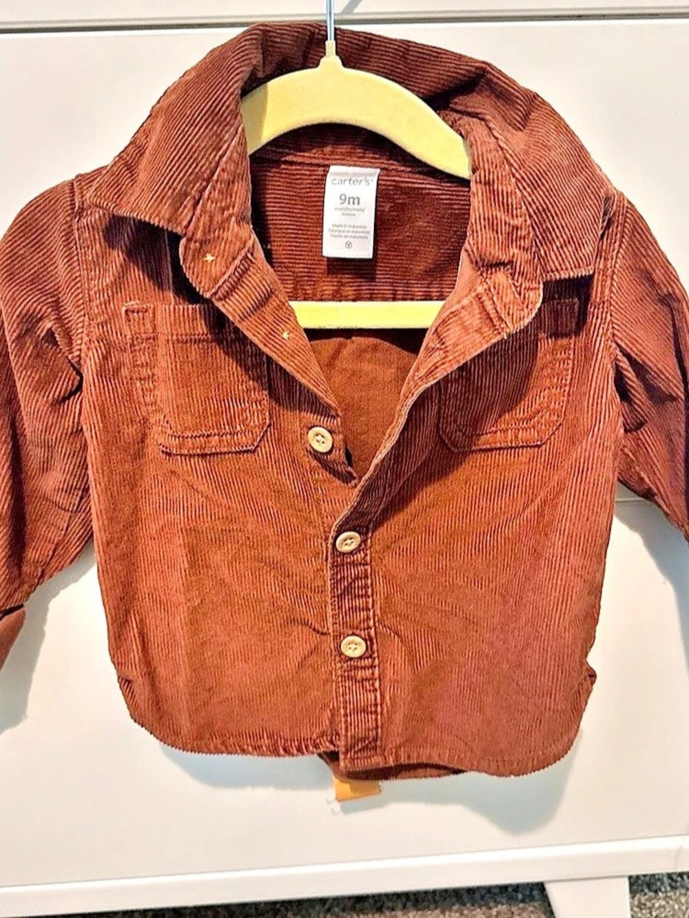 Carter's Infant Boy Corduroy Long-Sleeve Button-Down Shirt Brown 9M